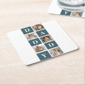 Moderne Collage Fathers Foto & Green Daddy Geschen Rechteckiger Pappuntersetzer (angewinkelt)