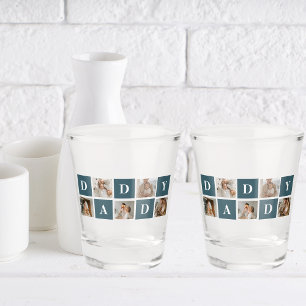 Moderne Collage Fathers Foto & Green Daddy Geschen Schnapsglas