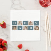 Moderne Collage Fathers Foto & Green Daddy Geschen Serviette (Beispiel)