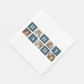 Moderne Collage Fathers Foto & Green Daddy Geschen Serviette (Ecke)