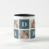 Moderne Collage Fathers Foto & Green Daddy Geschen Tasse (Zentrum)