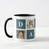 Moderne Collage Fathers Foto & Green Daddy Geschen Tasse (Links)