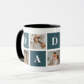 Moderne Collage Fathers Foto & Green Daddy Geschen Tasse (Vorderseite Links)