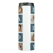 Moderne Collage Fathers Foto & Green Daddy Geschen Thermosbecher (Rückseite)