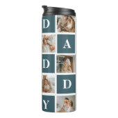 Moderne Collage Fathers Foto & Green Daddy Geschen Thermosbecher (Nach rechts gedreht)