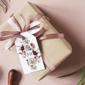 Moderne Collage Foto-Blume geben den Rahmen für be Geschenkanhänger