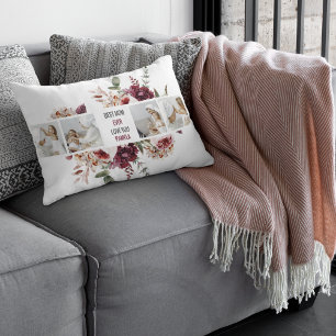 Moderne Collage Foto-Blume geben den Rahmen für be Lendenkissen