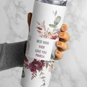 Moderne Collage Foto-Blume geben den Rahmen für be Thermosbecher