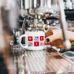 Moderne Collage Foto & rotes Geschenk für liebevol Espressotasse