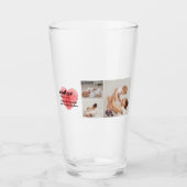 Moderne Collage Foto & Rotes Herz Mutter Geschenk Glas (Vorderseite)