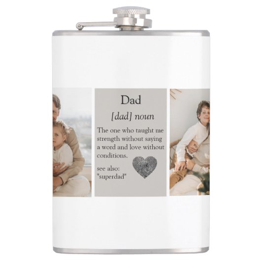Moderne Collage Fotos Bestes Geschenk für Vater Flachmann (Vorderseite)