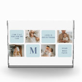 Moderne Collage Fotos Blue Best Fathers Geschenk (Vorderseite)