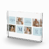 Moderne Collage Fotos Blue Best Fathers Geschenk (Rechts)