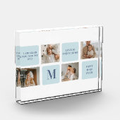 Moderne Collage Fotos Blue Best Fathers Geschenk (Links)