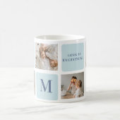 Moderne Collage Fotos Blue Best Fathers Geschenk Kaffeetasse (Mittel)