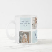 Moderne Collage Fotos Blue Best Fathers Geschenk Mattglastasse (Links)