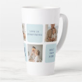 Moderne Collage Fotos Blue Best Fathers Geschenk Milchtasse (Rechte Ecke)
