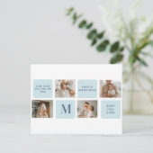 Moderne Collage Fotos Blue Best Fathers Geschenk Postkarte (Stehend Vorderseite)