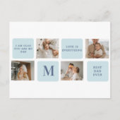 Moderne Collage Fotos Blue Best Fathers Geschenk Postkarte (Vorderseite)