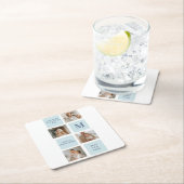 Moderne Collage Fotos Blue Best Fathers Geschenk Rechteckiger Pappuntersetzer (Vor Ort)