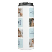 Moderne Collage Fotos Blue Best Fathers Geschenk Thermosbecher (Rückseite)