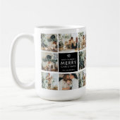 Moderne Collage „Frohe Weihnachten“ Multi-Foto | Kaffeetasse (Links)