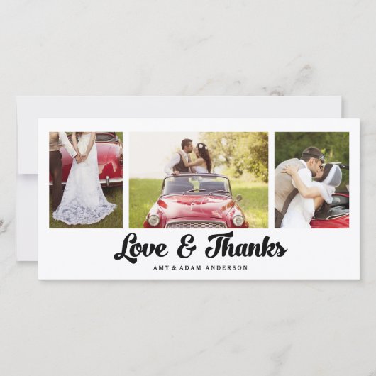 Moderne Collage | Hochzeitsdanken - Fotokarte Dankeskarte (Vorderseite)