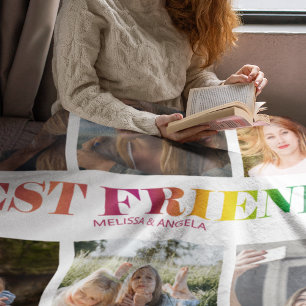 Moderne Collage mit Fotos der besten Freunde Fleecedecke