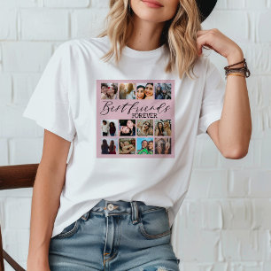 Moderne Collage mit rosa Fotos für beste Freundinn T-Shirt