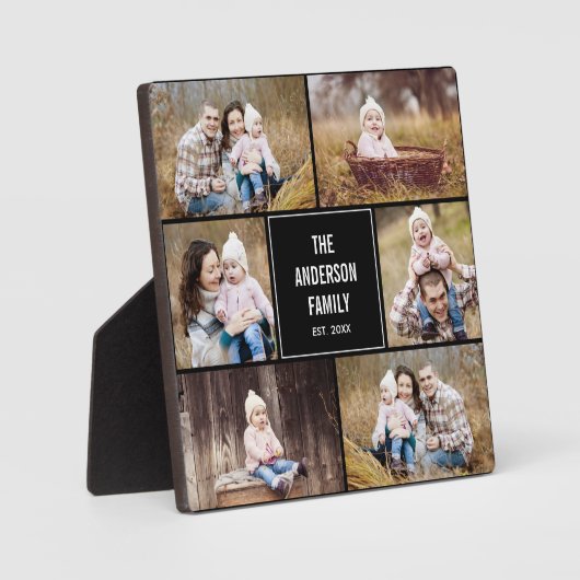 Moderne Collage Personalisiert Plaque mit Easel Fotoplatte (Vorderseite)