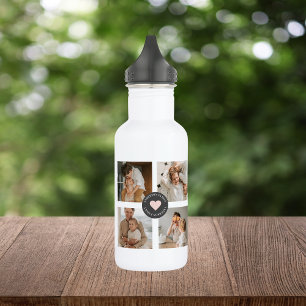 Moderne Collage Personalisiertes Familienfoto-Gesc Edelstahlflasche