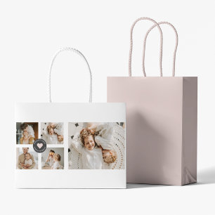 Moderne Collage Personalisiertes Familienfoto-Gesc Große Geschenktüte