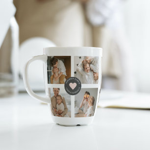Moderne Collage Personalisiertes Familienfoto-Gesc Milchtasse