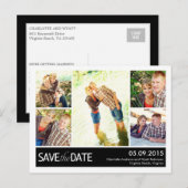 Moderne Collage Save The Date Postkarte (Vorne/Hinten)