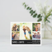Moderne Collage Save The Date Postkarte (Stehend Vorderseite)