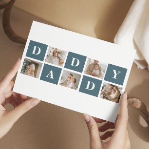 Moderne Collage Väter Foto & Grüne Papa Geschenke Magnetkarte