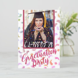 Moderne Colorful Confetti Graduation Party Einladung