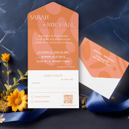 Moderne Colors Collage Wedding All In One Einladung