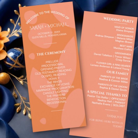 Moderne Colors Collage Wedding Programm