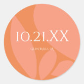 Moderne Colors Collage Wedding Runder Aufkleber (Vorderseite)