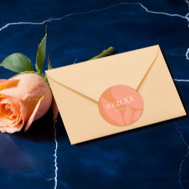 Moderne Colors Collage Wedding Runder Aufkleber