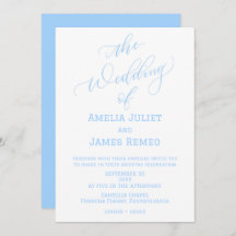 Moderne Columbia Blue and White Simple Wedding