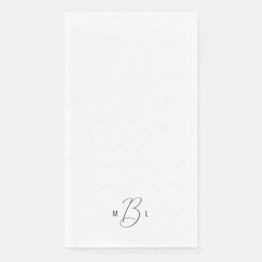 Moderne Combo-Schriftart-Monogramm-Hochzeit Serviette (Vorderseite)