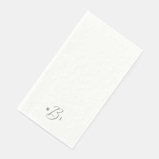 Moderne Combo-Schriftart-Monogramm-Hochzeit Serviette (Ecke)
