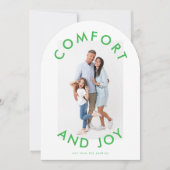 Moderne Comfort Joy Foto Weihnachtskarte Einladung (Vorderseite)