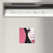 Moderne Comic- Pop-Art eines Frauengesichts Magnet (In Situ (Geschirrspüler))