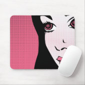 Moderne Comic- Pop-Art eines Frauengesichts Mousepad (Mit Mouse)