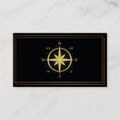 Moderne Compass Gold Nautic Business Card Visitenkarte (Vorderseite)