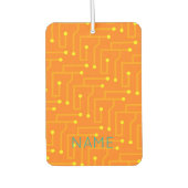 Moderne Computerplatine orangefarbener NAME Autolufterfrischer (Vorderseite)
