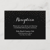 Moderne Confetti Dots Black Wedding Rezeption Begleitkarte (Vorderseite)